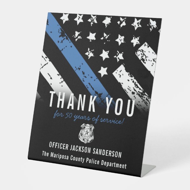 Expositor En L Bandera de la Línea Azul del aniversario de la jub (Anverso)