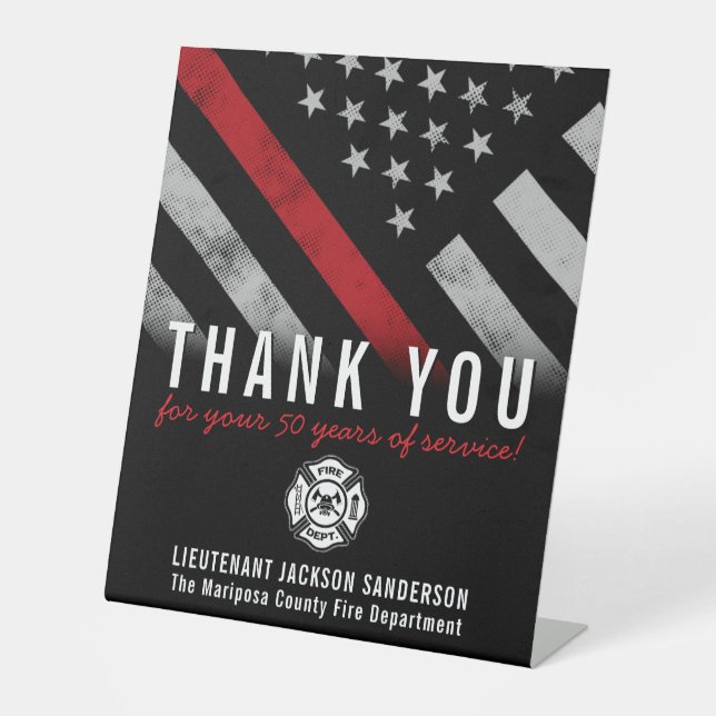 Expositor En L Bandera de la línea roja del aniversario de retiro (Anverso)