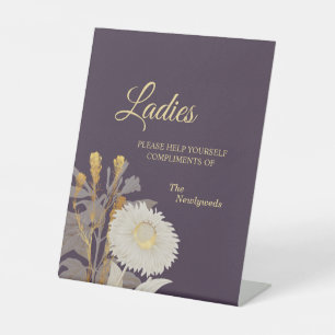 Expositor En L Baño de Damas Antiguo Flor de Daisy Púrpura para B