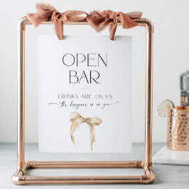 Expositor En L Bar abierto Beige Bow Bridal Shower Tying Knot