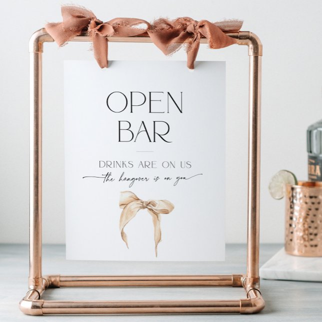 Expositor En L Bar abierto Beige Bow Bridal Shower Tying Knot (Subido por el creador)