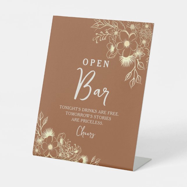 Expositor En L Bar Abierto Boda Terracotta Rust (Anverso)