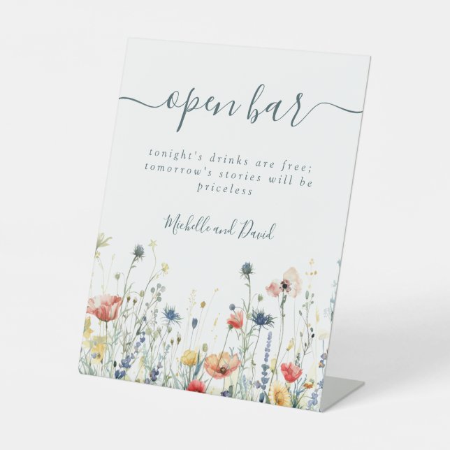 Expositor En L Bar abierto Boda Vibrant Wildflower (Anverso)