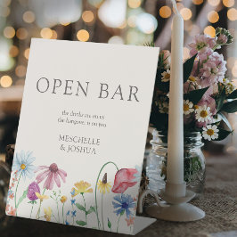 Expositor En L Bar abierto con Boda floral de flores silvestres