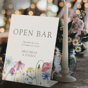 Expositor En L Bar abierto con Boda floral de flores silvestres