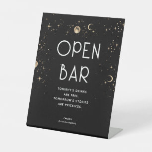 Expositor En L Bar abierto de Boda negro celestial