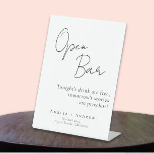 Expositor En L Bar abierto elegante de boda con escritura blanca 