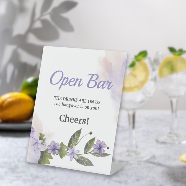 Expositor En L Bar Abierto Purple Floral Garden Wedding (Subido por el creador)