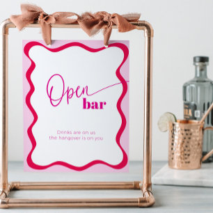 Expositor En L Bar abierto rosado caliente Bebidas onduladas en l