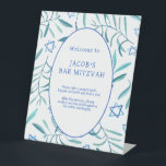 Expositor En L Bar Bat Mitzvah Boda judío Personalizado de Botáni<br><div class="desc">¡Perfecto personalizado para una mitzvah de murciélago, bar mitzvah u otra celebración judía! ¡La mano hizo arte acuarela para ti! ¡TODO PERSONALIZABLE! Haga clic en "Personalizar" para editar el texto. Haga clic en "editar usando la herramienta de diseño" para ajustar los tipos de letra, los colores y las colocaciones y...</div>