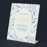 Expositor En L Bar Bat Mitzvah Boda judío Personalizado de Botáni<br><div class="desc">¡Perfecto personalizado para una mitzvah de murciélago, bar mitzvah u otra celebración judía! ¡La mano hizo arte acuarela para ti! ¡TODO PERSONALIZABLE! Haga clic en "Personalizar" para editar el texto. Haga clic en "editar usando la herramienta de diseño" para ajustar los tipos de letra, los colores y las colocaciones y...</div>