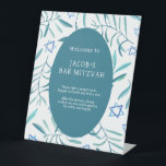 Expositor En L Bar Bat Mitzvah Boda judío Personalizado de Botáni<br><div class="desc">¡Perfecto personalizado para una mitzvah de murciélago, bar mitzvah u otra celebración judía! ¡La mano hizo arte acuarela para ti! ¡TODO PERSONALIZABLE! Haga clic en "Personalizar" para editar el texto. Haga clic en "editar usando la herramienta de diseño" para ajustar los tipos de letra, los colores y las colocaciones y...</div>
