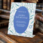 Expositor En L Bar Bat Mitzvah Boda judío Personalizado de Botáni<br><div class="desc">¡Perfecto personalizado para una mitzvah de murciélago, bar mitzvah u otra celebración judía! ¡La mano hizo arte acuarela para ti! ¡TODO PERSONALIZABLE! Haga clic en "Personalizar" para editar el texto. Haga clic en "editar usando la herramienta de diseño" para ajustar los tipos de letra, los colores y las colocaciones y...</div>
