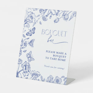 Expositor En L Bar Bouquet Algo Floral Azul Ducha de novia