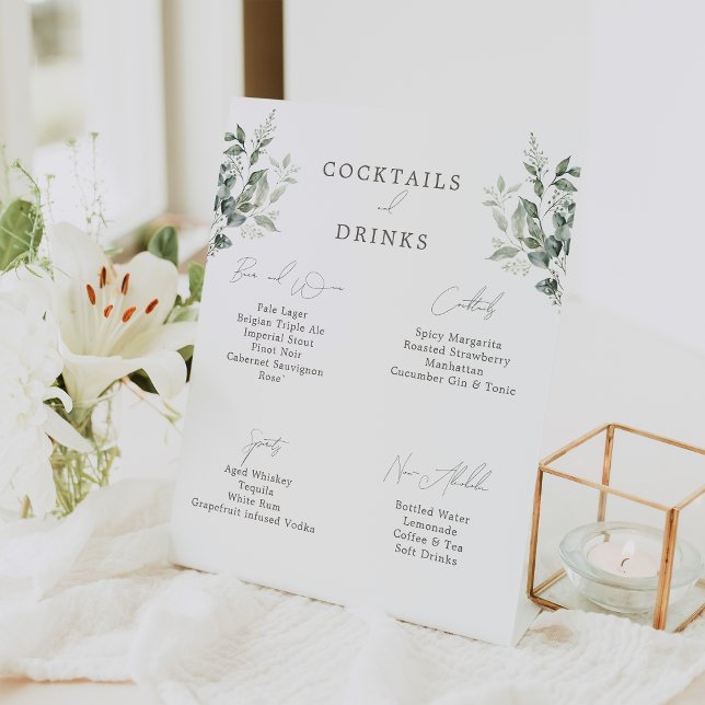 Expositor En L Bar de Bebidas Botánicas Elegantes para Bodas (Subido por el creador)