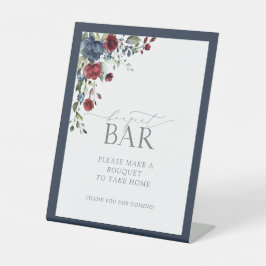 Expositor En L Bar de Bouquet Navy Blue Burgundy Watercolor Showe