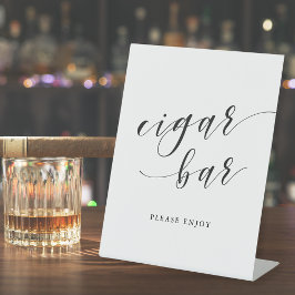 Expositor En L Bar de cigarros de boda con caligrafía moderna