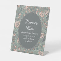 Bar de Flores de Regadera de Boda Vintage Sage Dus