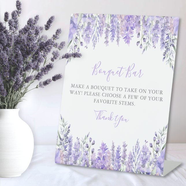 Expositor En L Bar de Flores Ramo Púrpura (Purple Bouquet Flower Bar Pedestal Sign)