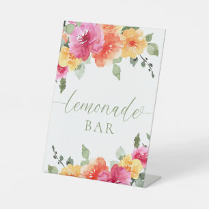 Expositor En L Bar de limonada floral brillante y colorido