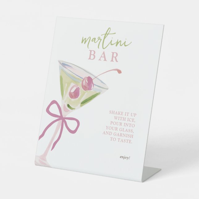 Expositor En L Bar de Martini Chic Bridal Shower Moderna (Anverso)