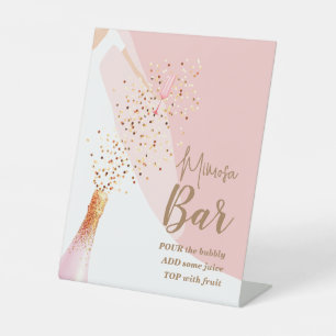 Expositor En L Bar de Mimosa para Despedida de Soltera Rosa Claro