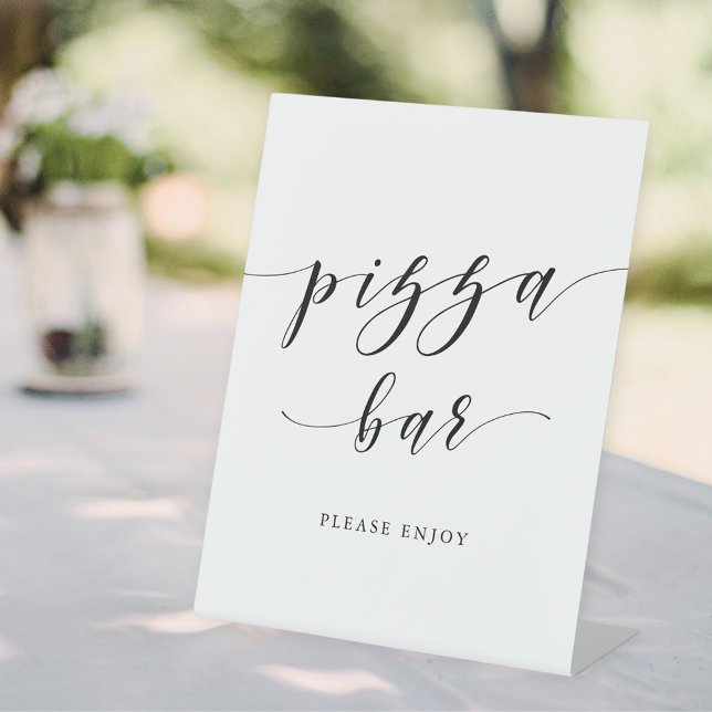 Expositor En L Bar de Pizza de Boda con Caligrafía Moderna (Subido por el creador)