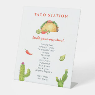 Expositor En L Bar Taco Estación de alimentos Rótulo