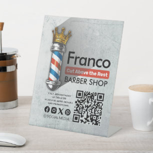 Expositor En L Barbería Tienda Real Corona Barber Polo Salón de P