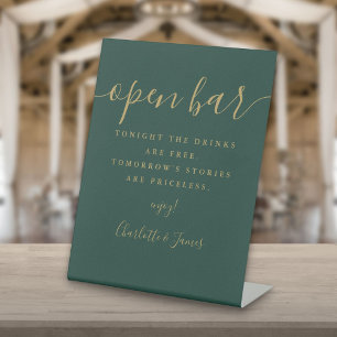 Expositor En L Barra abierta de guion verde esmeralda y dorado