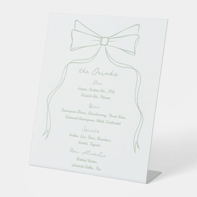 Expositor En L Barra Boda blanca y verde dibujada a mano (Anverso)