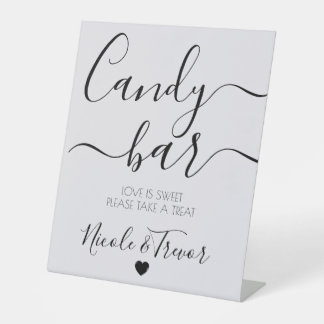 Expositor En L Barra de Caramelo de Boda con Caligrafía Minimalis