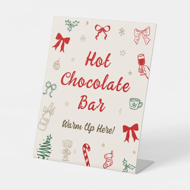 Expositor En L Barra de Chocolate Caliente de Navidad Dibujada a  (Anverso)