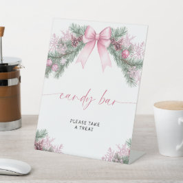 Expositor En L Barra de Chocolate de Navidad con Lazo Rosa