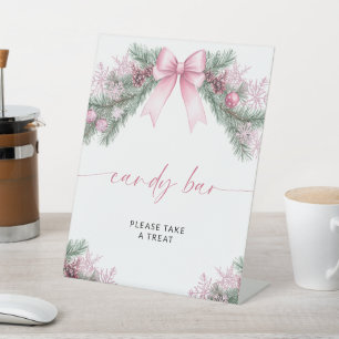 Expositor En L Barra de Chocolate de Navidad con Lazo Rosa
