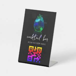 Expositor En L barra de cócteles del menú digital del código QR