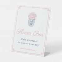 Barra de Flor Rosa Azul Preppy Peonía