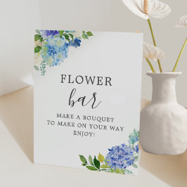 Expositor En L Barra de Flores Hidrangeas Florales Azules