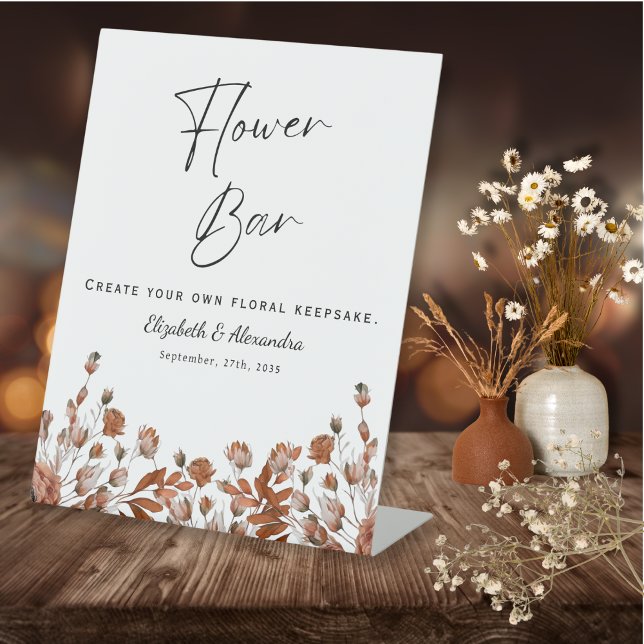 Expositor En L Barra de flores rusas Bodas (Rustic Wedding Flower Bar Pedestal Sign)