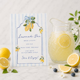 Expositor En L Barra de Limonada Arco Azul Limón Amarillo 