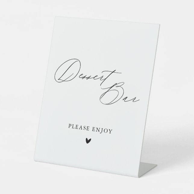 Expositor En L Barra de postre simple de Boda de caligrafía Minim (Anverso)
