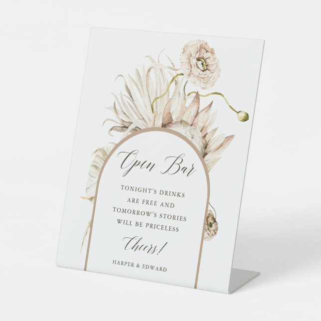 Expositor En L Barra Libre de Boda con Hierba de Pampas Protea Bo (Anverso)