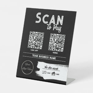 Expositor En L Barrio negro urbano 2 códigos QR escáner de tatuaj