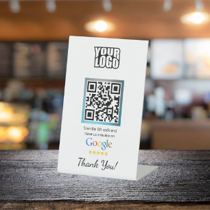Expositor En L Base de revisión de Google con código QR