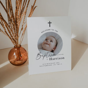 Expositor En L Bautismo de foto redonda - Signo de bienvenida
