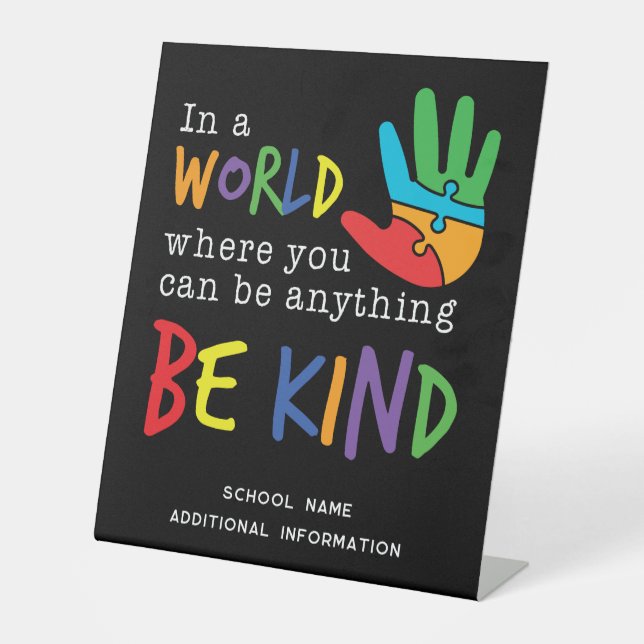 Expositor En L  Be Kind School Teacher Classroom (Anverso)