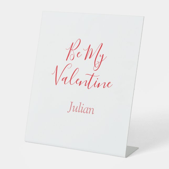 Expositor En L Be my valentine red name elegant love couple  (Anverso)