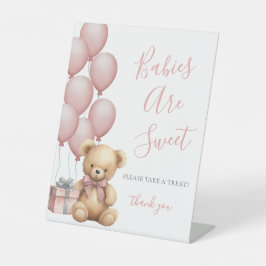 Expositor En L Bear Baby Shower Pink Sweets