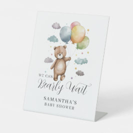Expositor En L Bearly Wait Bear Balloon Baby Shower 