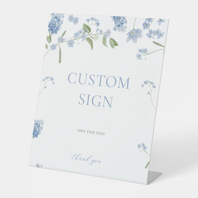 Expositor En L Bebé azul en el Rótulo de Personalizado de Baby Sh (Anverso)